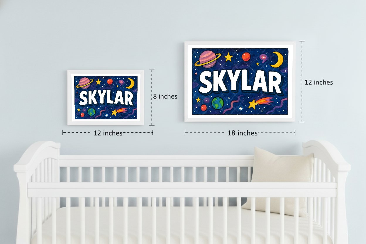 Personalized space name art for Skylar