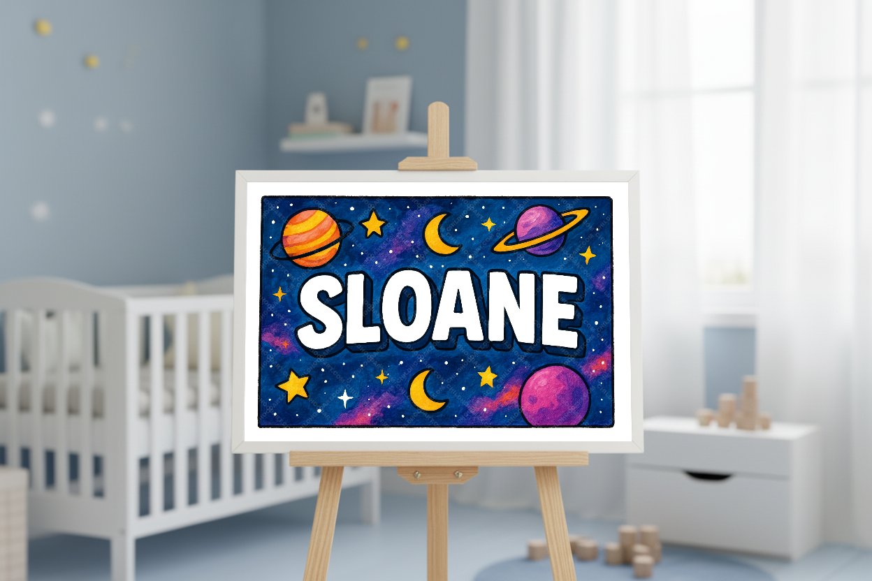 Personalized space name art for Sloane