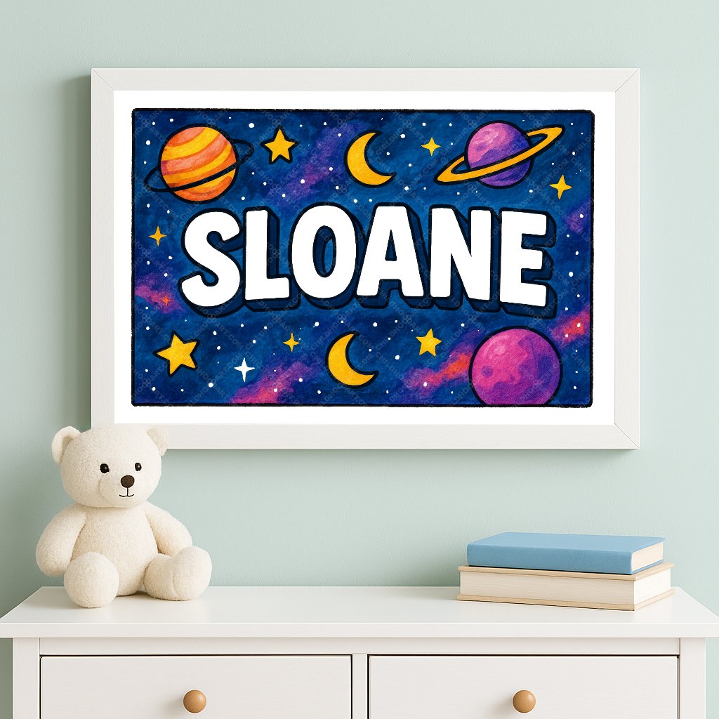 Personalized space name art for Sloane