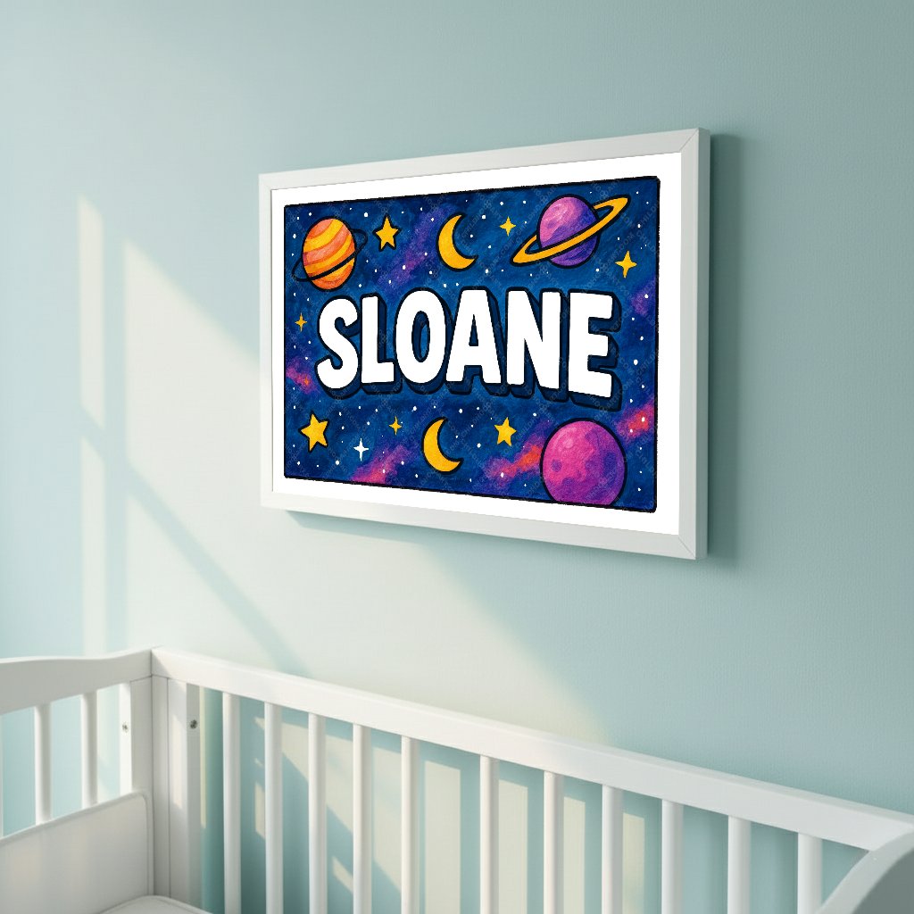 Personalized space name art for Sloane