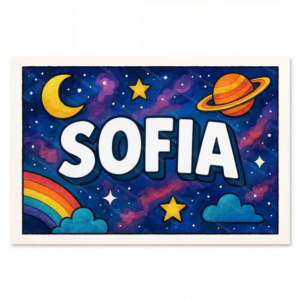 Sofia Personalized Space Explorer Name Art