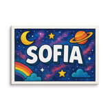 Sofia Name Art - Space Explorers personalized wall print for kids
