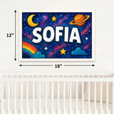 Sofia Name Art - Space Explorers personalized wall print for kids