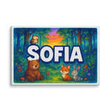 Sofia Name Art - Forest Friends personalized wall print for kids