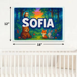 Sofia Name Art - Forest Friends personalized wall print for kids