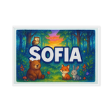 Sofia Name Art - Forest Friends personalized wall print for kids