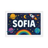 Sofia Name Art - Space Explorers personalized wall print for kids