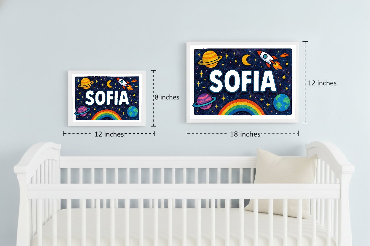 Personalized space name art for Sofia
