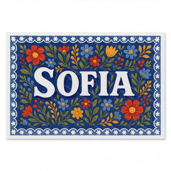Sofia Floral Farmhouse Name Art