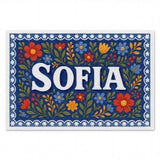 Sofia Name Art - Floral Farmhouse personalized wall print for kids