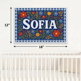 Sofia Name Art - Floral Farmhouse personalized wall print for kids