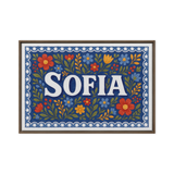 Sofia Name Art - Floral Farmhouse personalized wall print for kids