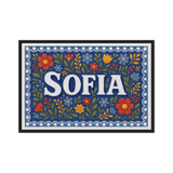 Sofia Name Art - Floral Farmhouse personalized wall print for kids