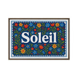 Soleil Name Art - Floral Farmhouse personalized wall print for kids