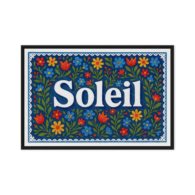 Soleil Name Art - Floral Farmhouse personalized wall print for kids