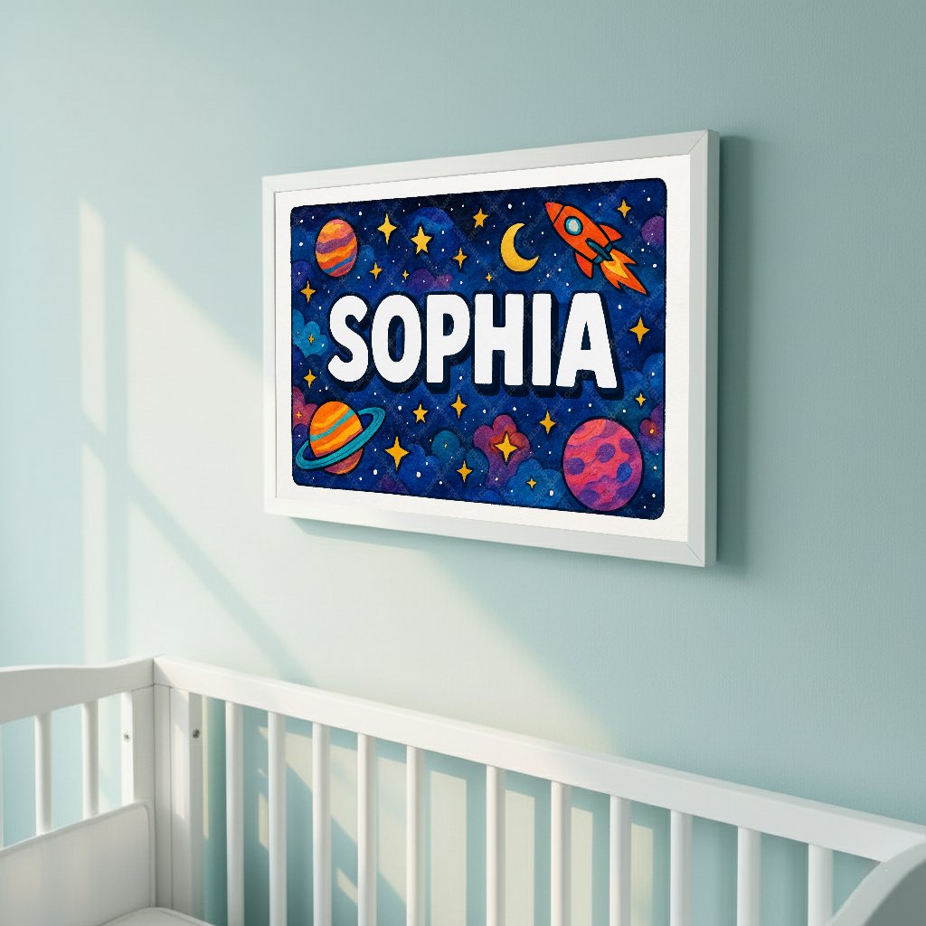 Personalized space name art for Sophia