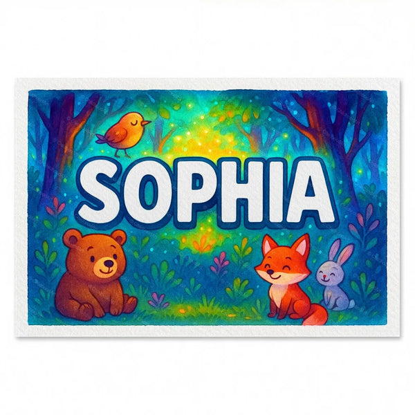 Sophia Personalized Forest Friends Art