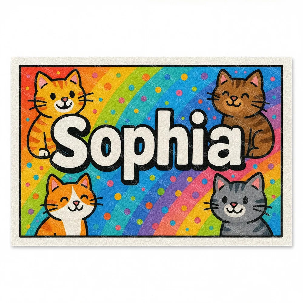 Sophia Colorful Cats Name Art - Full size image