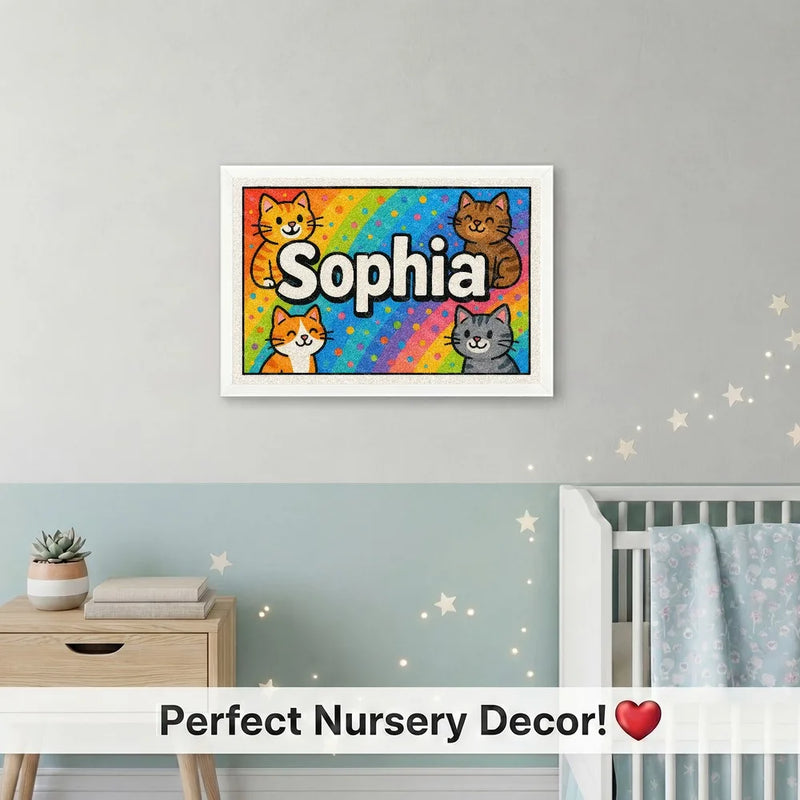 Playful personalized cat name art for Sophia