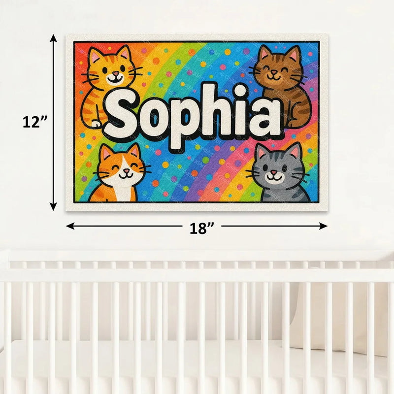 Playful personalized cat name art for Sophia