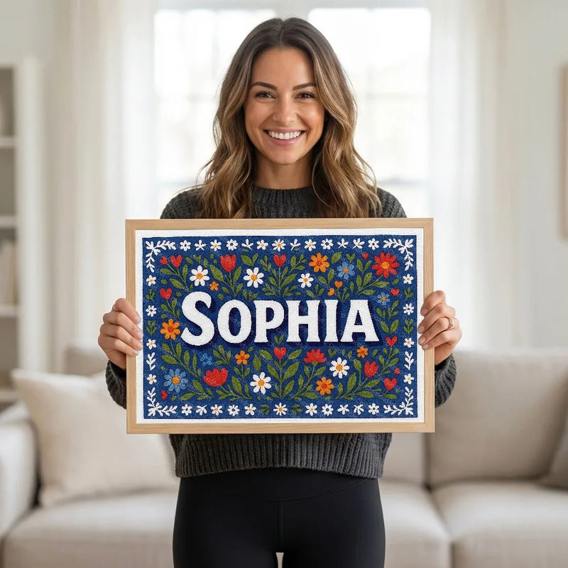 Calm personalized name art for Sophia