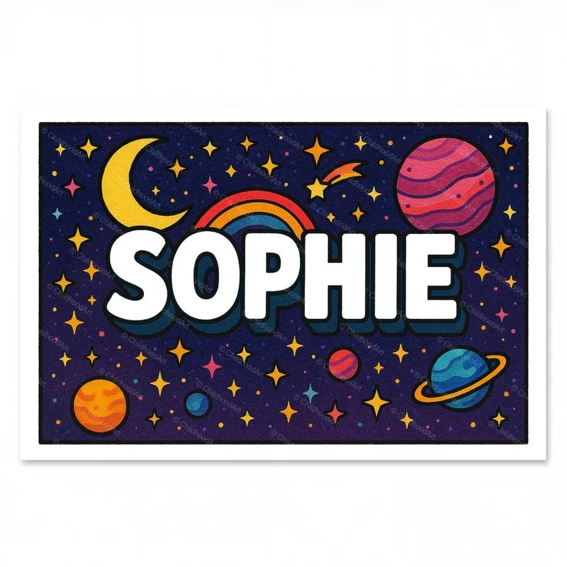 Sophie Personalized Space Explorer Name Art