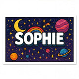Adventurous personalized space name art for Sophie