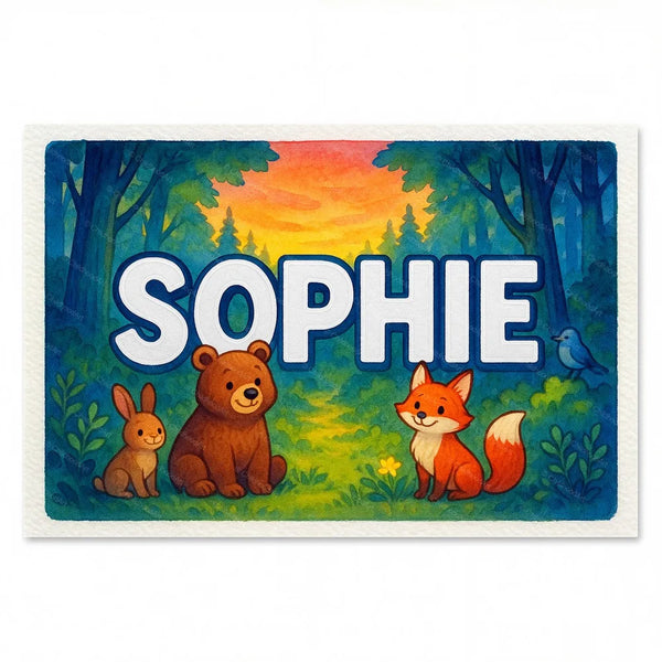 Sophie Personalized Forest Friends Art