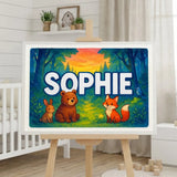 Calm personalized woodland name art for Sophie