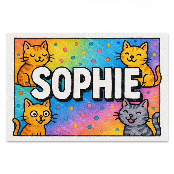 Sophie Colorful Cats Name Art