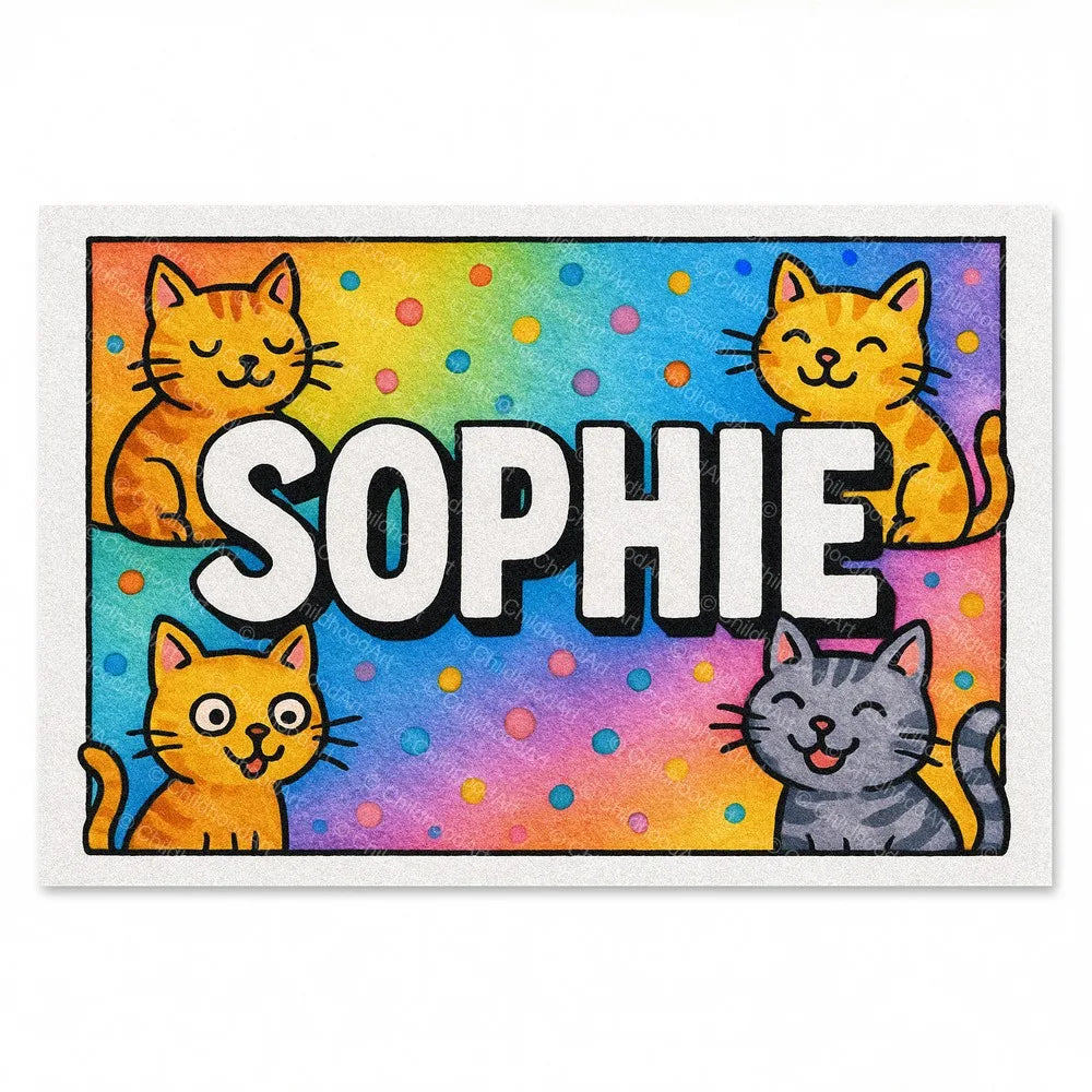 Sophie Colorful Cats Name Art