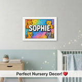 Playful personalized cat name art for Sophie