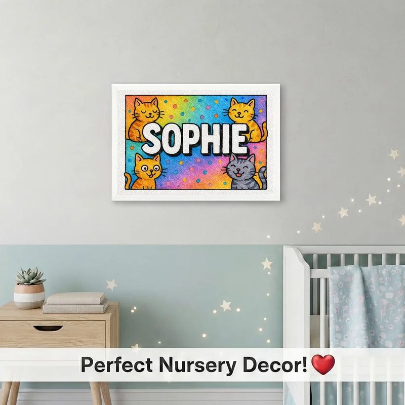 Playful personalized cat name art for Sophie