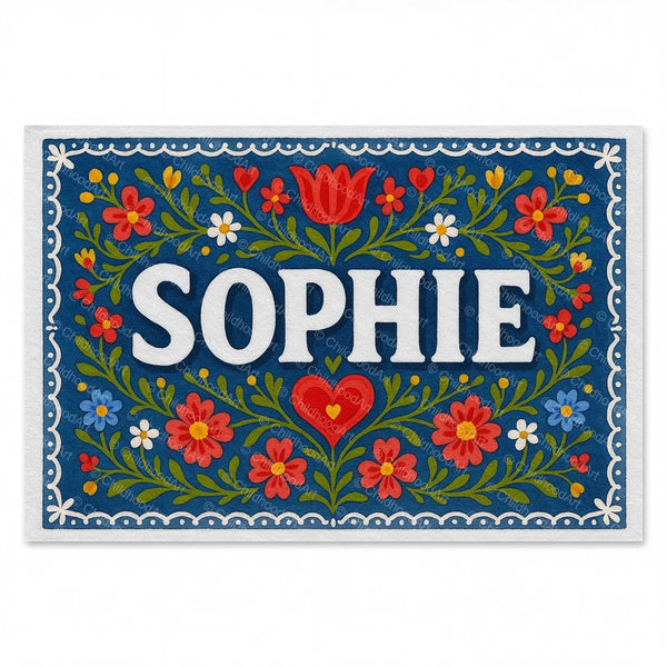 Sophie Floral Farmhouse Name Art