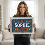 Calm personalized name art for Sophie