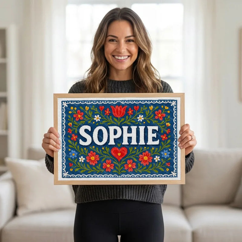 Calm personalized name art for Sophie