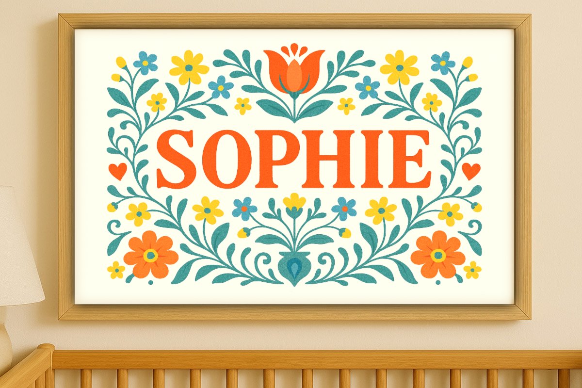 Sophie Personalized Art - Simple Floral 02