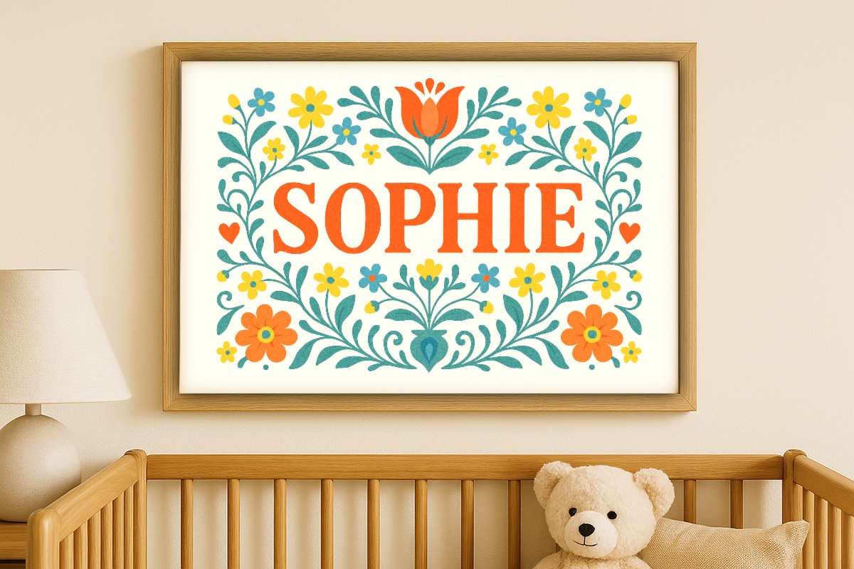 Sophie Personalized Art - Simple Floral 02