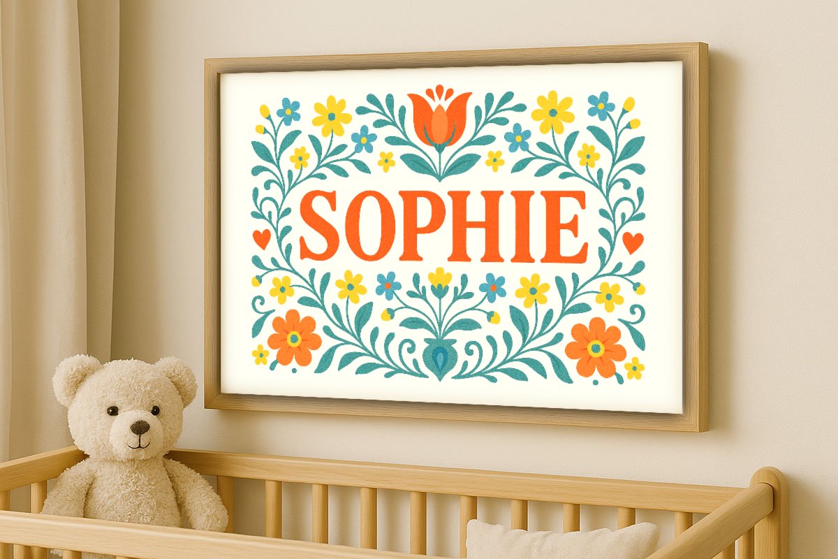 Sophie Personalized Art - Simple Floral 02