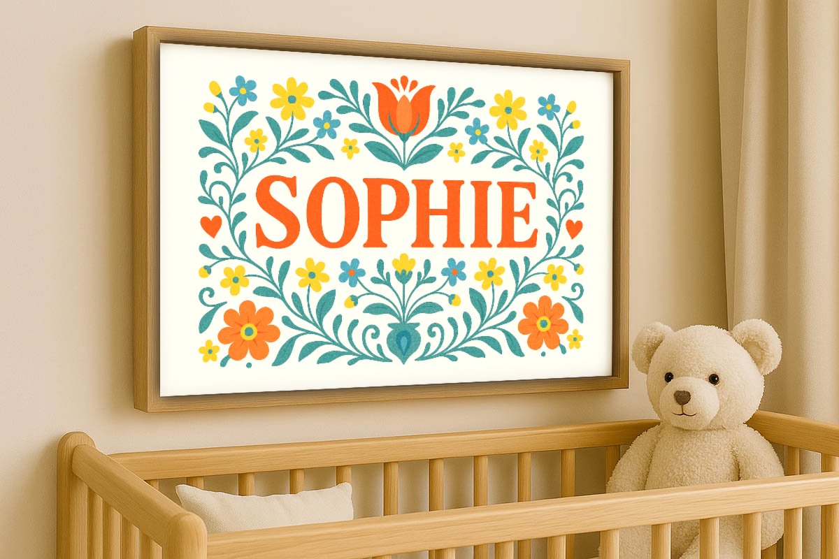 Sophie Personalized Art - Simple Floral 02