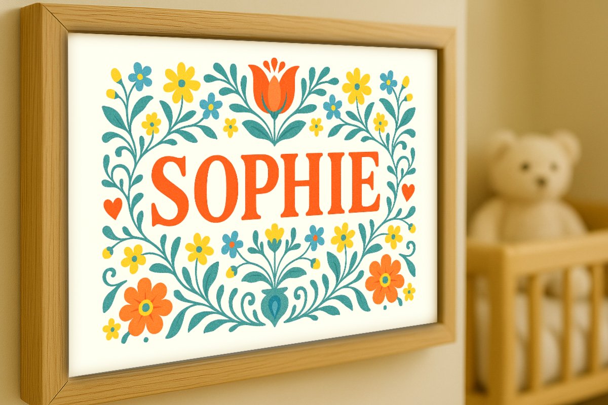 Sophie Personalized Art - Simple Floral 02