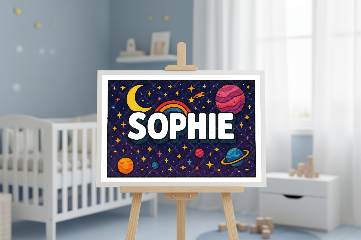 Personalized space name art for Sophie