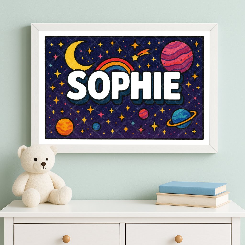 Personalized space name art for Sophie