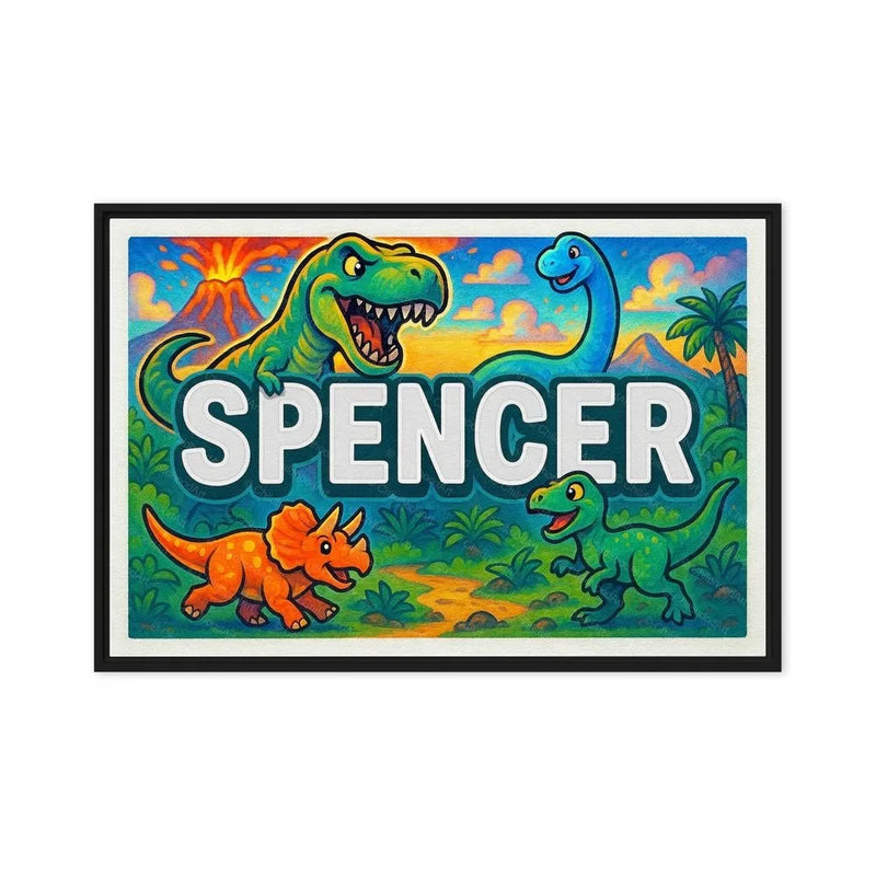 Spencer Name Art - Dinosaur Adventure personalized wall print for kids
