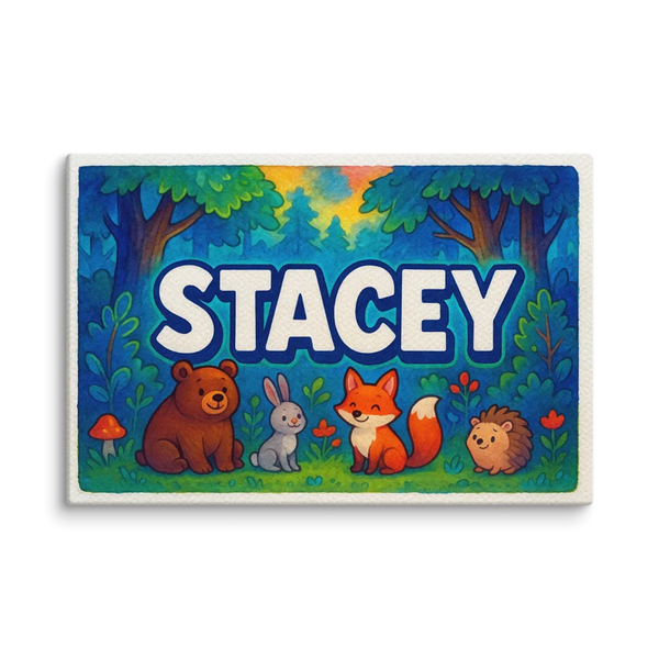 Stacey Name Art - Forest Friends Personalized Wall Art