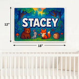 Stacey Name Art - Forest Friends personalized wall print for kids