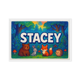 Stacey Name Art - Forest Friends personalized wall print for kids