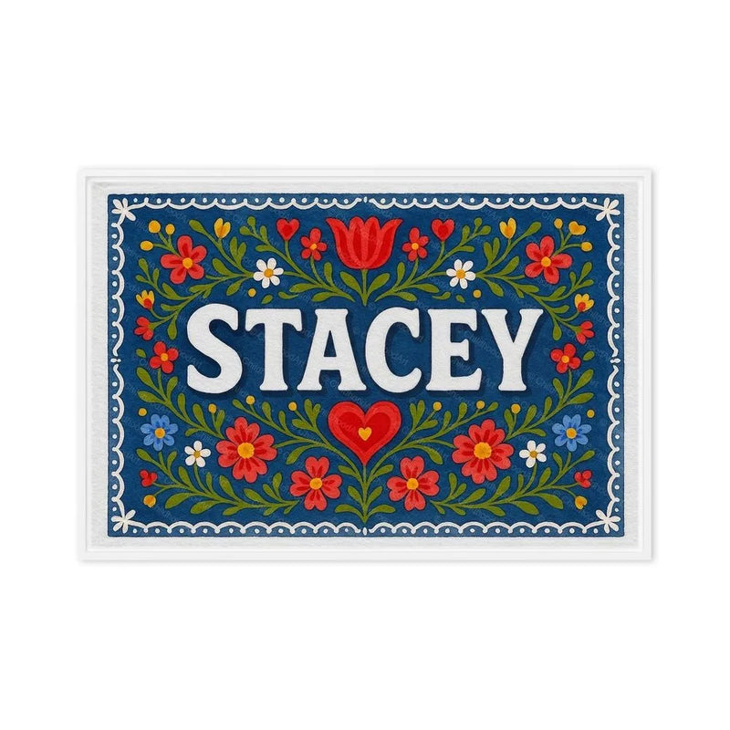 Stacey Name Art - Floral Farmhouse personalized wall print for kids