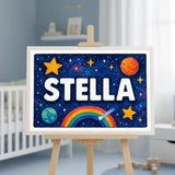Adventurous personalized space name art for Stella