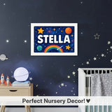 Adventurous personalized space name art for Stella